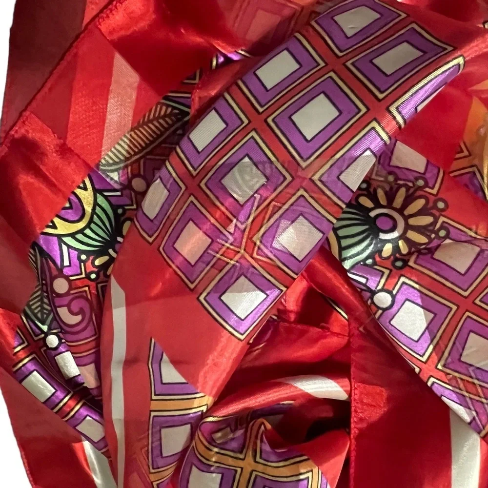 Unbranded‎ Floral Muti Geometric Paisley Square Scarf